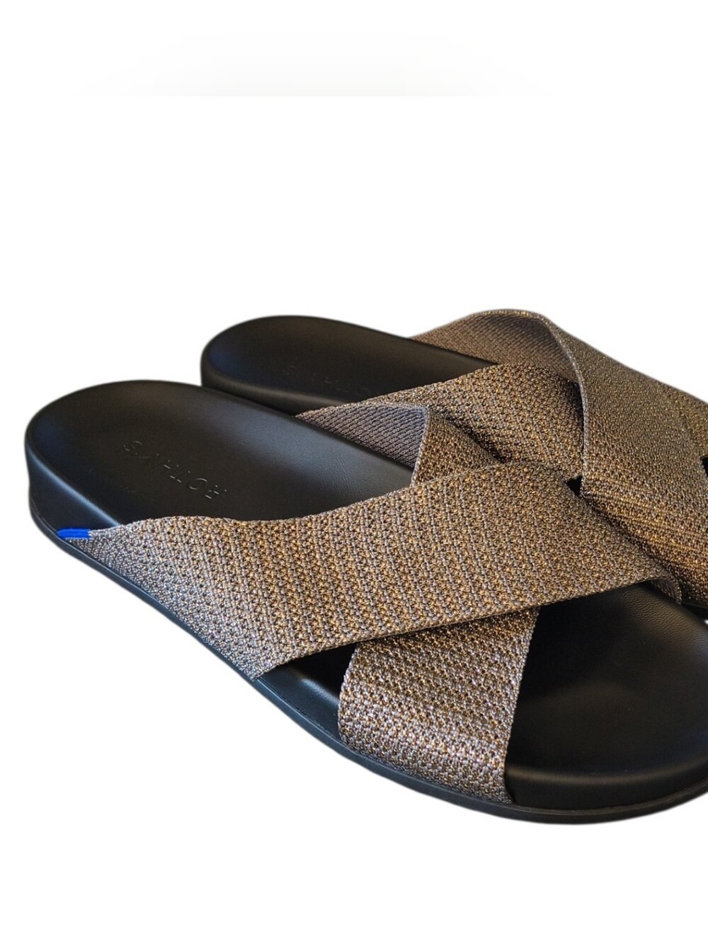 Rothy’s Weekend Knit Slide - Silver Size 9 Breathable Hemp Minimalist - Picture 2 of 4